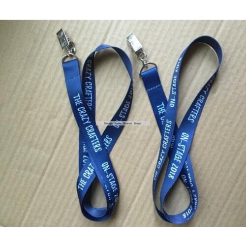 HOT Cheap Blue Polyester Lanyard Custom Text Sublimation Printing Business Company Exhibition Party Neck Lanyards Gift Promotion