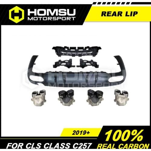 PP Rear Bumper Diffuser Lip with Exhaust Tips Rear Diffuser for Merce-des Ben-z CLS Class CLS300 CLS350 CLS450 CLS53 CLS63 2019