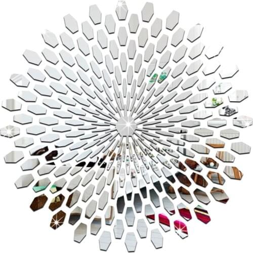 JM021 Sunflower Flower Room Decoration 3D Three-dimensional Removable Self Adhesive Acrylic Mirror Wall Sticker