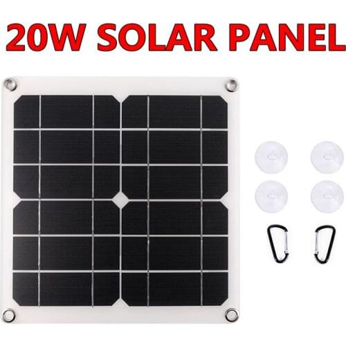 20W Protable Solar Panel Kit 6V/5V Dual USB Charger Port Waterproof Solar Cells for Outdoor Mobile Phone Battery Charger