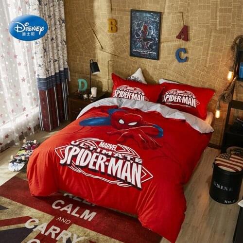 Red Spiderman Bedding Set for Kids Comforter Duvet Covers Pillowcases Bedroom Decor Double Queen Pillowcases for Boys Home Decor
