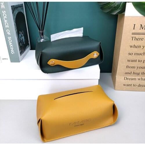Leather Tissue Box V Opening Tissue Holders Waterproof Tissue Bag Excellent Gift for friends Family 964B