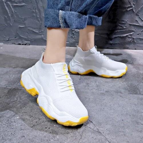 Tenis Mujer Casual 2019 New Women Vulcanized Shoes High Quality Wear-resistant Breathable Chunky Sneakers White Zapatos De Mujer