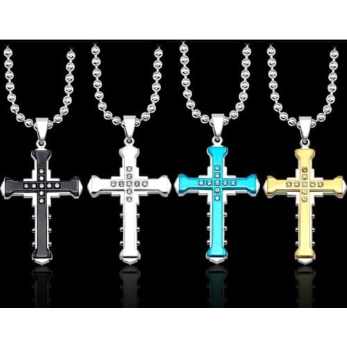 Cross Metal Necklace Gold Black Men And Women Trend Pendant Mens Choker Jewelry Gift