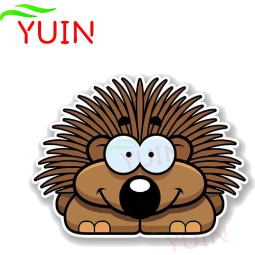 Cartoon Happy Hedgehog Car Sticker Cute Animal Decal Motorcycle Cars Accessories PVC Bumper Decoration Waterproof Decals 15*11cm