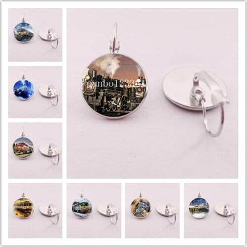 New retro train earrings classic electric steam train earrings train series earrings