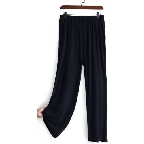 Size 7XL 150KG Spring Summer Solid Color Thermal pants Wide Leg Pants High Elastic Ladies Loose Homewear Big Sleepwear Pants