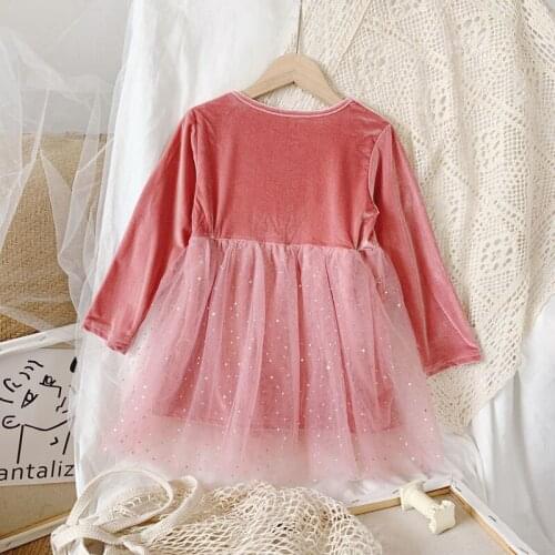 2020 Autumn Casual Mesh Girls Dress Solid Kids Dresses For Girls High-quality Fashion Girl Clothes