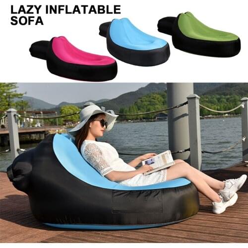 Camping Beach Recliner Outdoor Lazy Inflatable Sofa Indoor Portable Inflatable Sofa Camping Mat Camp Inflatable Sofa Equipment