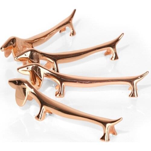 Chopsticks Japan Korea Rose Gold dog Chopsticks Storage Holders Alloy Creative Hotel Chopsticks Racks 2pcs