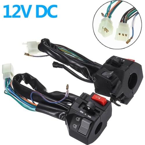 2pcs/set 22mm Motorcycle Switches Motorbike Horn Button Turn Signal Electric Fog Lamp Light Start Handlebar Controller Switch