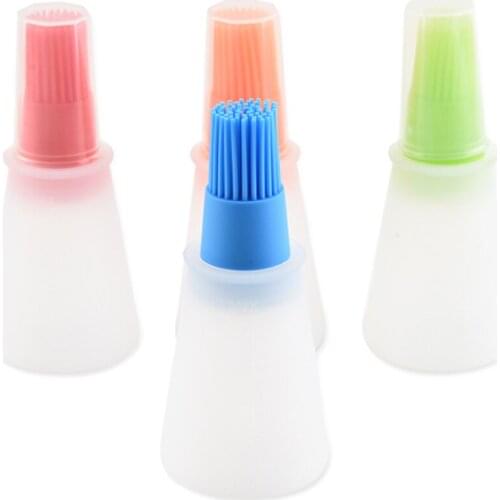 Portable Silicone Oil Bottle with Brush Grill Oil Brushes Liquid Oil Pastry Kitchen Baking BBQ Tool Kitchen Tools for BBQ