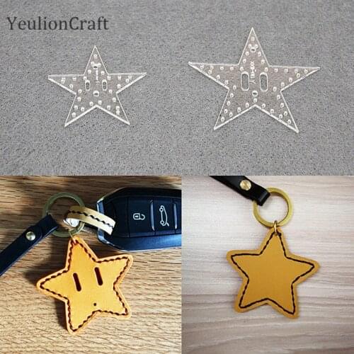 Chzimade Transparent Acrylic Star Pattern Stencil Template DIY Leather Craft Tools Home DIY Supplies