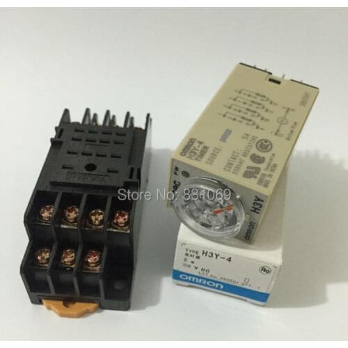 1Set H3Y-4 DC 12V 10s Delay Timer Time Relay 0-10 Seconds 12VDC with Base