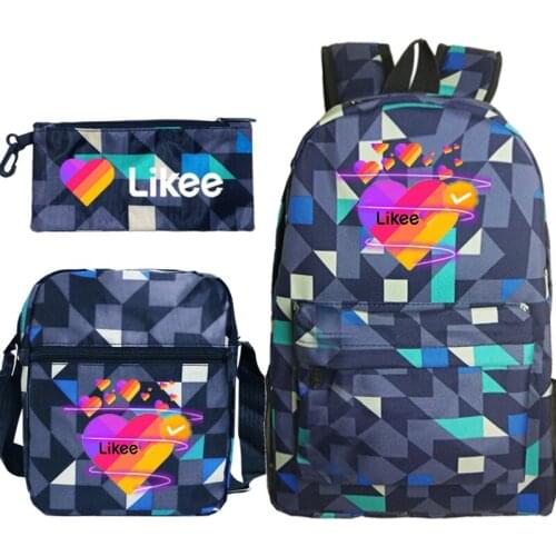 New School Bags for Teenage Girls LIKEE Backpack for Teens Likee Video App Bag 3 PCS/set Mochila Backpack Sac A Dos Bookbag