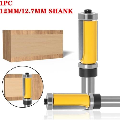 1pc 12mm/12.7mm Shank Template Flush Trim Wood Router Bits With Top & Bottom Ball Bearings Woodworking Tool
