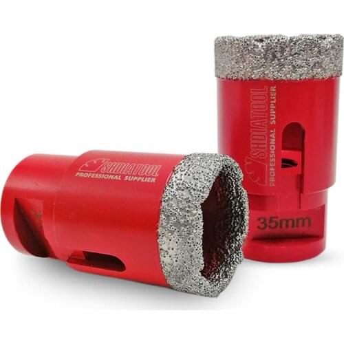 SHDIATOOL 2pcs 35mm Vacuum brazed diamond drilling bits porcelain tile M14 Thread Crown dry drill bits granite marble Hole saw