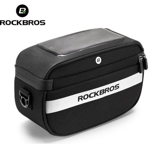 ROCKBROS Bicycle Front Bag TPU Touch Screen Electric Bicycle Handlebar Bag High Capacity MTB Road Bike Folding Bike Scooter Bag