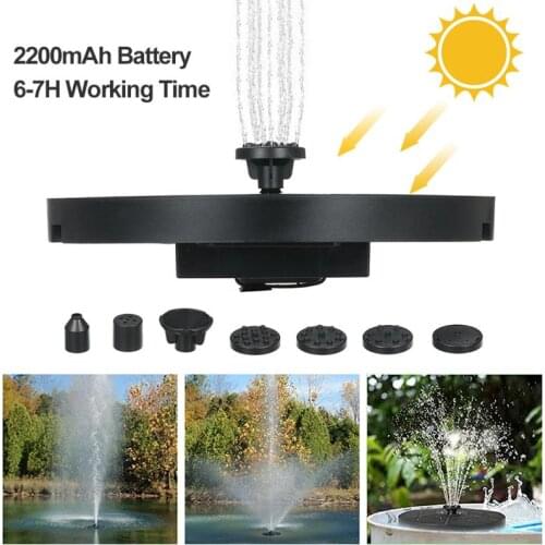 LED Floating Solar Fountain Water Pump With Battery Pool Pond Garden Decoration Solar Panel Powered Fountain Outdoor Bird Bath