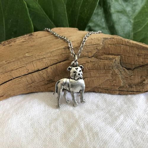 Vintage Pitbull Dog Pendant necklace for women Pit Bull dog jewelry trendy Pet necklace Gift for Friend