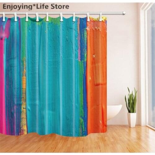 Colorful Paint Shower Curtain Waterproof Fabric Shower Curtain Bathroom Decoration 72inch x72inch with 12 Hooks