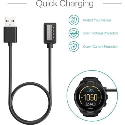 Charger for Suunto Spartan Ultra HR,Spartan Sport Wrist HR,Suunto 9,Suunto EON Core - USB Charging Cable Clip Cradle 100cm