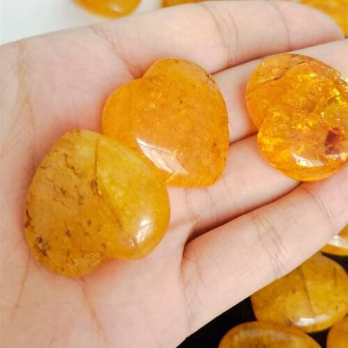 Yellow Calcite Rough Stone Hearts Stones and Crystals Jade Gifts