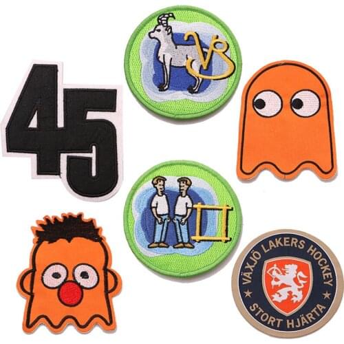 2 Pcs Cartoon Decorative Goat Jelly Boy pattern icon Embroidered Applique Patches For DIY Iron on Badges Stickers on a backpack