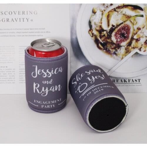 200pcs Grey Can/Bottle Cooler Personalised Any LOGO Neoprene Stubby Holder Beer Stubbies Beer Tin Bottle Can Cooler
