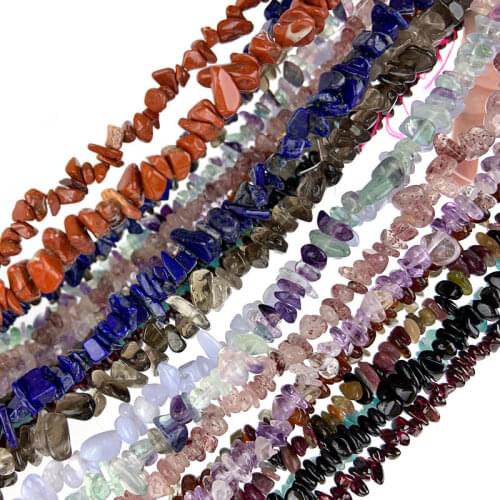 5-8mm Garnet Quartz Fluorite Lapis Lazuli Tourmaline Agates Beads 34'' Natural Freeform Chips DIY Loose Beads For Jewelry Making