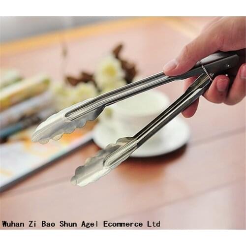 7 Inch Kitchen Tool Set Heat Bread Tong Stainless Steel Salad BBQ Cooking Food Serving Utensil Tongs