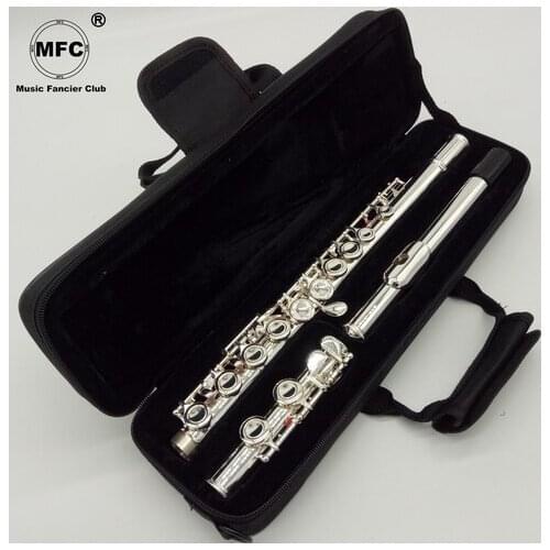 Free Shipping Music Fancier Club Flute 311 321 322 362 371 372 381 382 Silver Plated C Leg 16 Holes Closed E Key