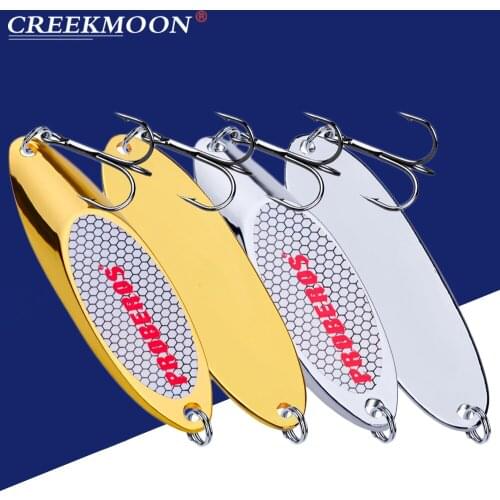 Fishing Biats Metal Spoon Lure 3g-40g Metal Bass Baits Gold Silver Spoon Fishing Lure 8#-2# Hook Metal Lures Fishing Tackle