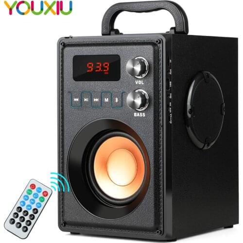 Bluetooth Speaker 20W Subwoofer Heavy Bass Wireless Outdoor Speakers Support Remote Control FM Radio TF Card LCD Display