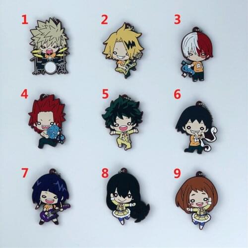 Boku no Hero Academia rubber keychain Key Ring Race Straps cosplay