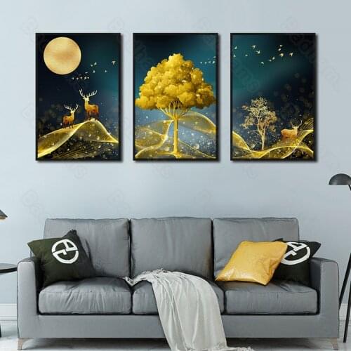 Living Room Decoration Painting Modern Minimalist Sofa Background Wall Painting Bedroom Bedside Mural Abstract Triptych