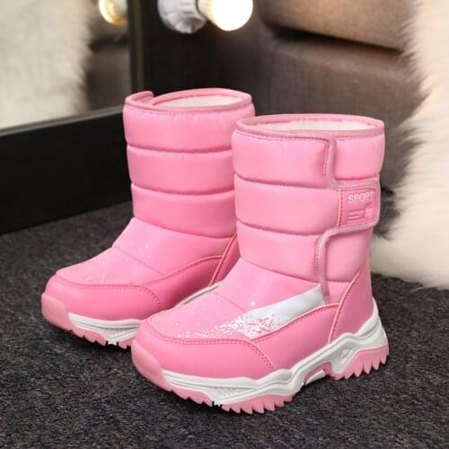 Children Snow Boots Waterproof Winter Warm Boots Plus Velvet Childrens Shoes Boys and Girls Cotton Shoes Ski Shoes
