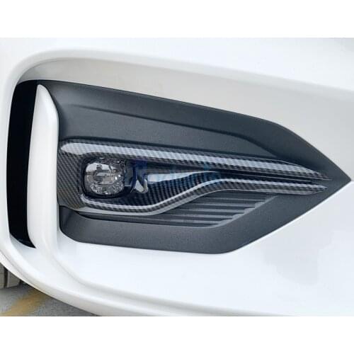 For Ford Focus 2019 2020 Mk4 Sedan Hatchback Carbon Fiber Look Front Reflector Fog Light Lamp Cover Foglight Moulding Trims