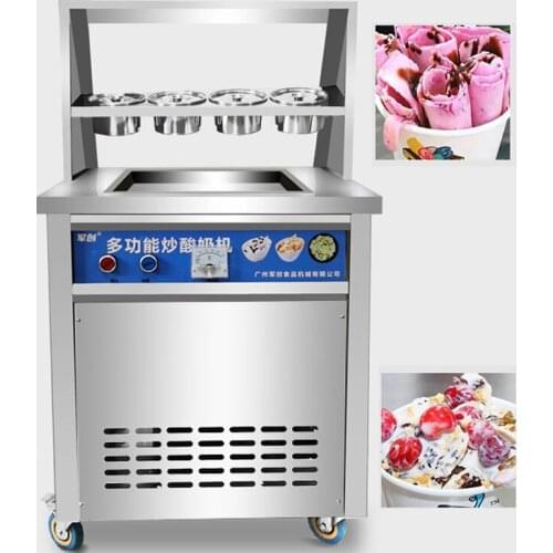 DSHASIF Thailand style flat pan roll fry ice cream making fried ice cream machine