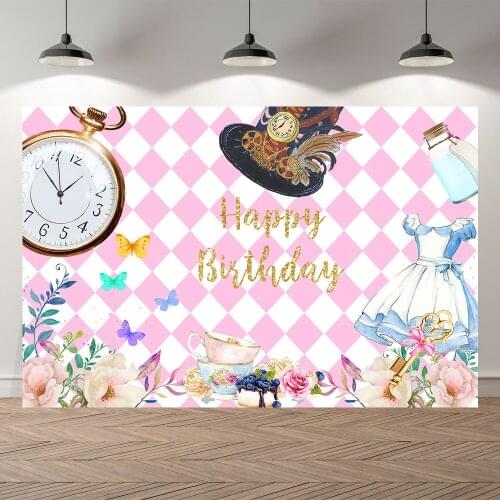 Seekpro Photography Background wonderland party cartoon green theme girls birthday party baby shower Backdrop Photo Photocall
