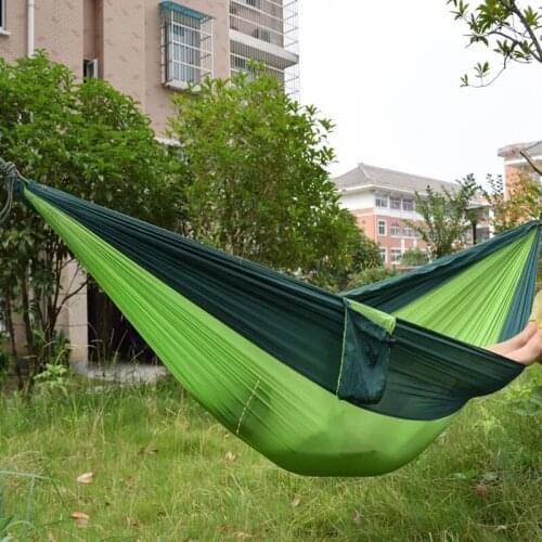 2019 High quality outdoor parachute cloth widened indoor double swing multicolor silk spinning hammock