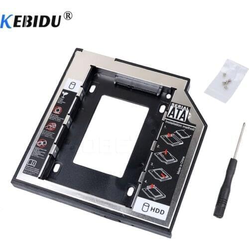Kebidu SATA to SATA 2nd HDD Caddy 9.5mm for 9.5mm SSD Case Hard Disk Drive Enclosure Bay for Notebook ODD Optibay CD-Rom Newest