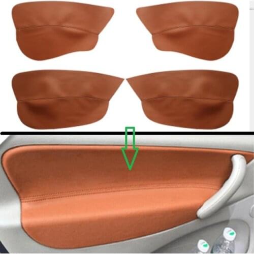 4pcs/set Microfiber Leather Car Door Armrest Panel Protective Cover For Citroen Picasso Automotive interior with Mount Fittings