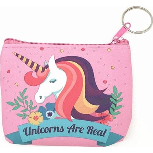 Hot Sale Summer Unicorn Coin Purses Holder Kawaii Animal Women Mini Change Wallets Money Coin Bag Children Zipper Pouch