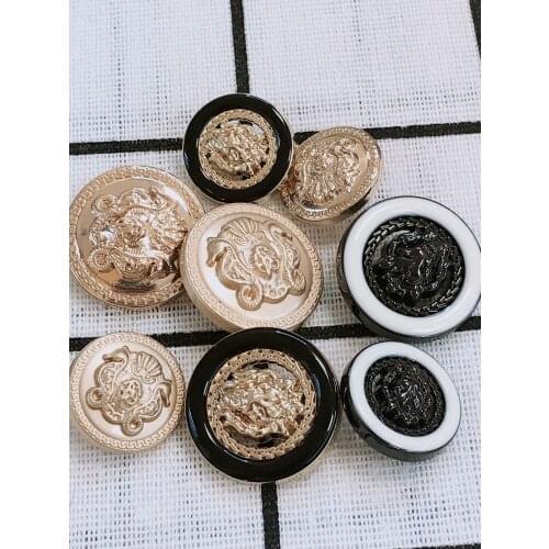 10PCS Retro Metal Golden Button for Clothing Anchor Brand Buttons Gold Jeans Sewing Accessories