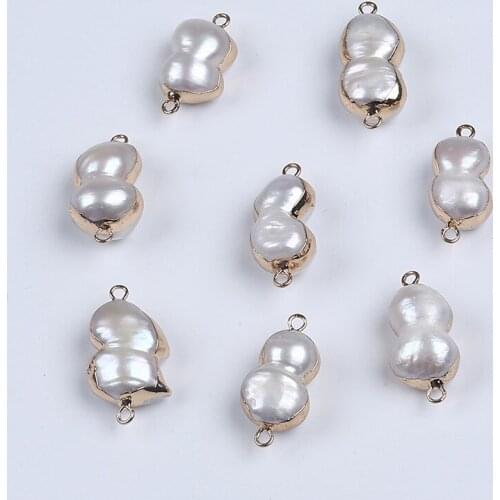 Fashion Peanut shape The Gilded Edge Baroque Pearl Freshwater Loose Pearl Beads Pendant