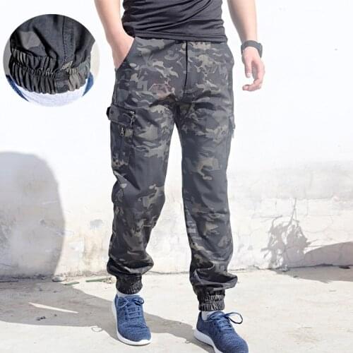 Multi Pockets Mens Camouflage Tactical Cargo Pants Overalls Army Fan Outdoor Combat Training Trousers Hiking Sports Pencil Pants