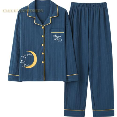 Autumn Cartoon CottonPajamas Sets Women Pyjamas Womens Sleepwear Night suits Pijama Mujer Home Wear Women size M-4XL Nightwear