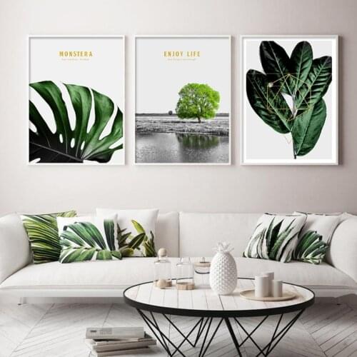Poster Modern Green Leaf Tree Plant Canvas Wall Prints Nordic Living Room Minimalist Pictures Decor Home Love Art Painting