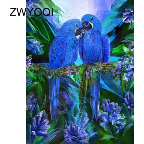 Full Square Diamond painting Parrot bird love Full Round Diamond mosaic Hyacinth Lavender 5D DIY Diamond embroidery Cross stitch